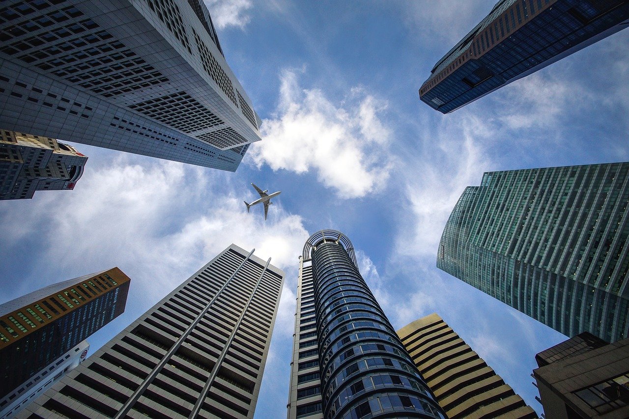 skyscraper, singapore, sky